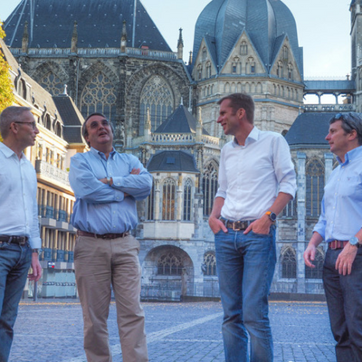 the therapeutaix team laughing and smiling in aachen